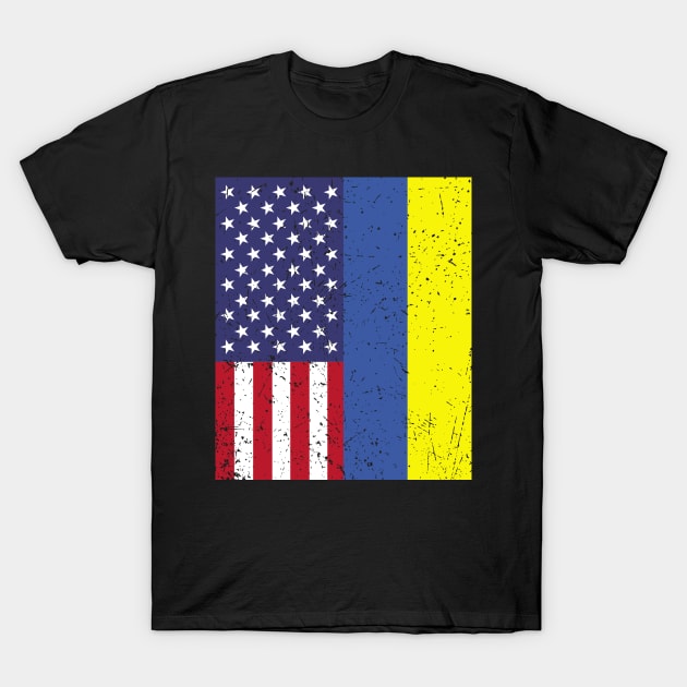 UKRAINIAN ROOTS TSHIRT | Half American Flag | UKRAINE T-Shirt by petemphasis